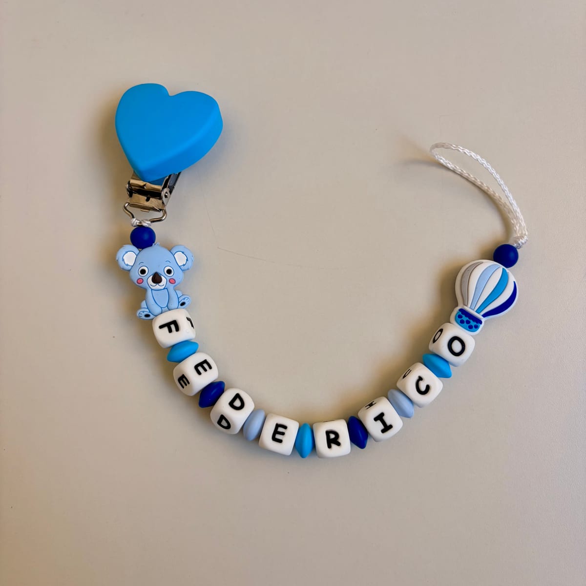 Catenella portaciuccio personalizzata — esempio reale (Federico)