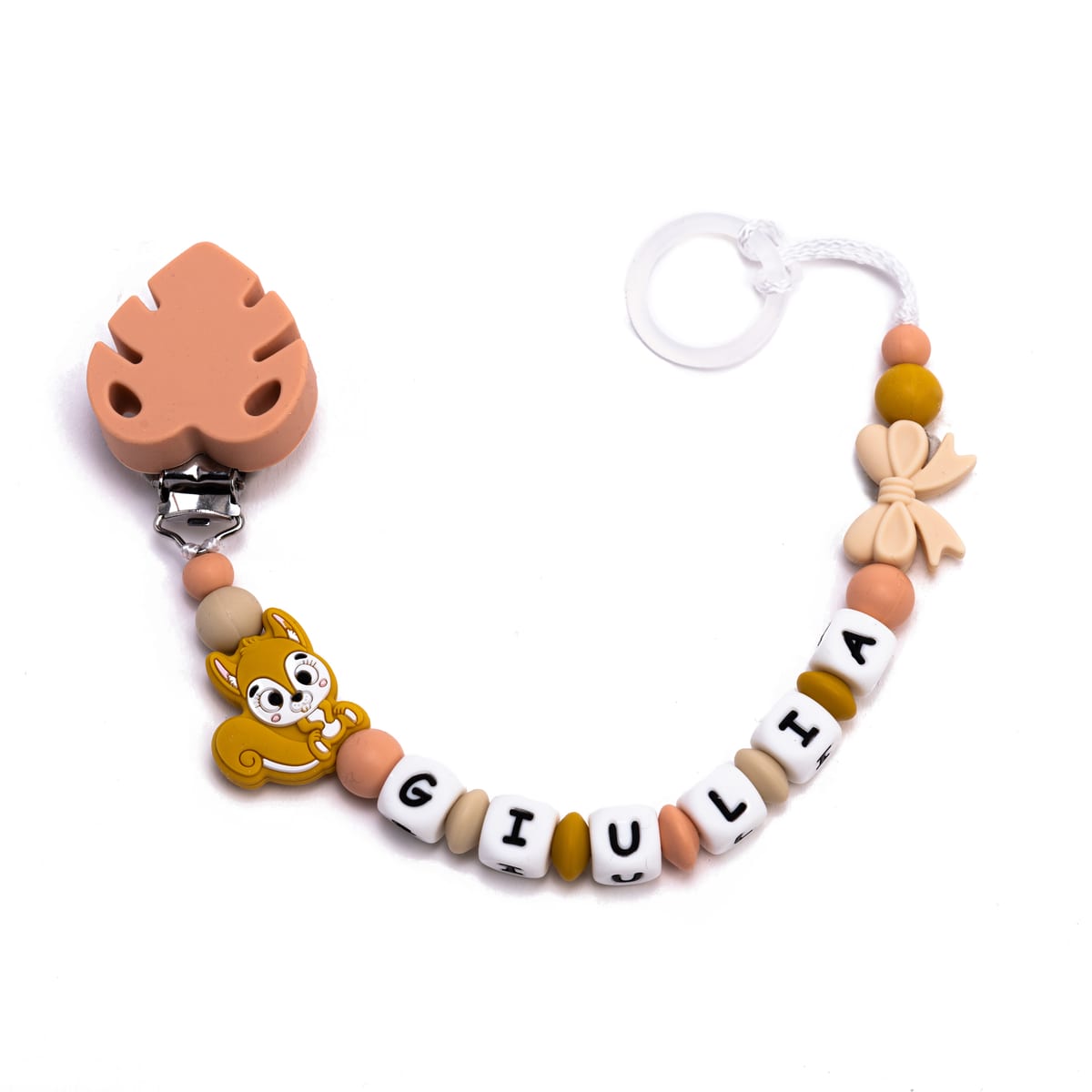 Catenella portaciuccio personalizzata — esempio reale (Giulia)