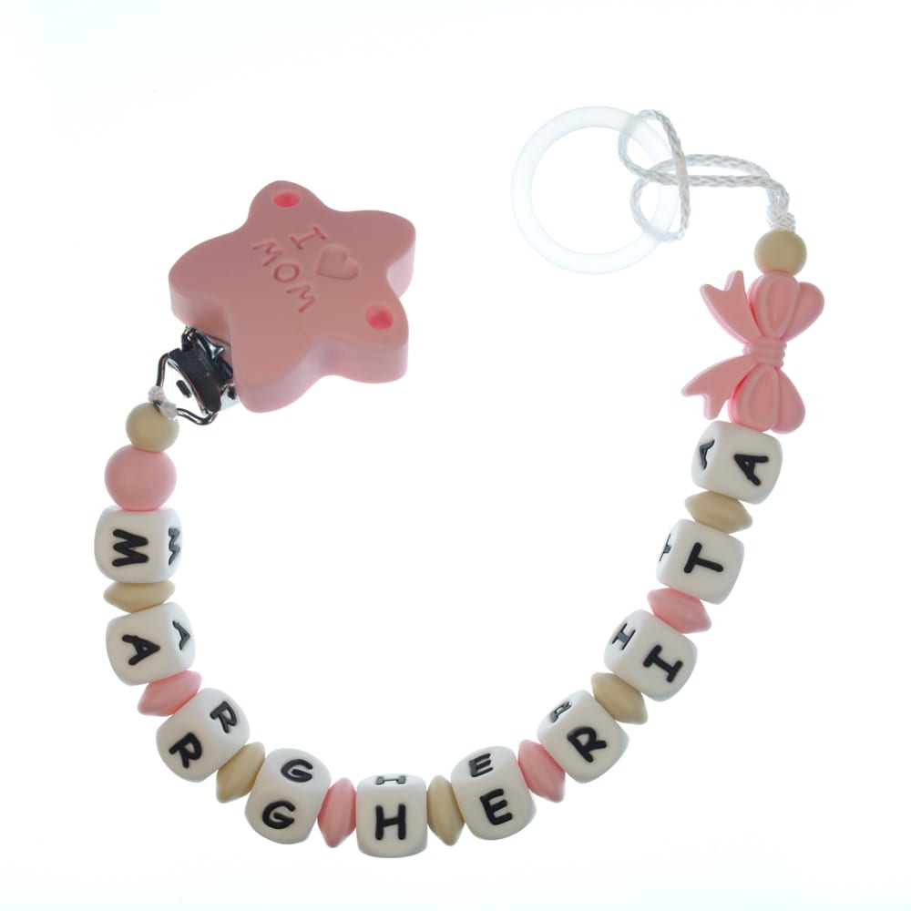 Catenella portaciuccio personalizzata — esempio reale (Margherita)