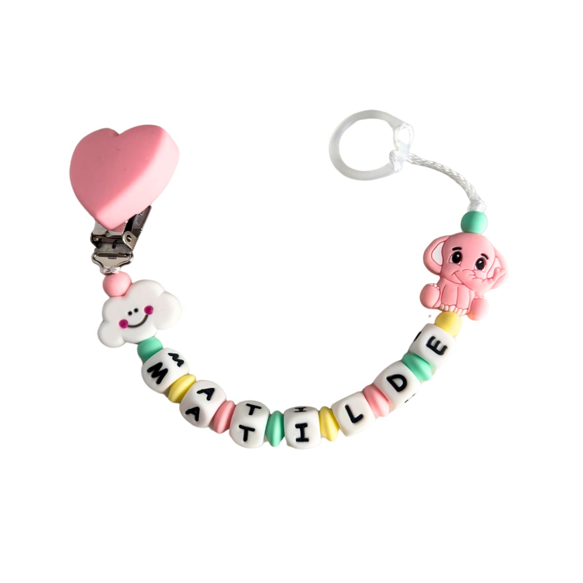 Catenella portaciuccio personalizzata — esempio reale (Matilde)