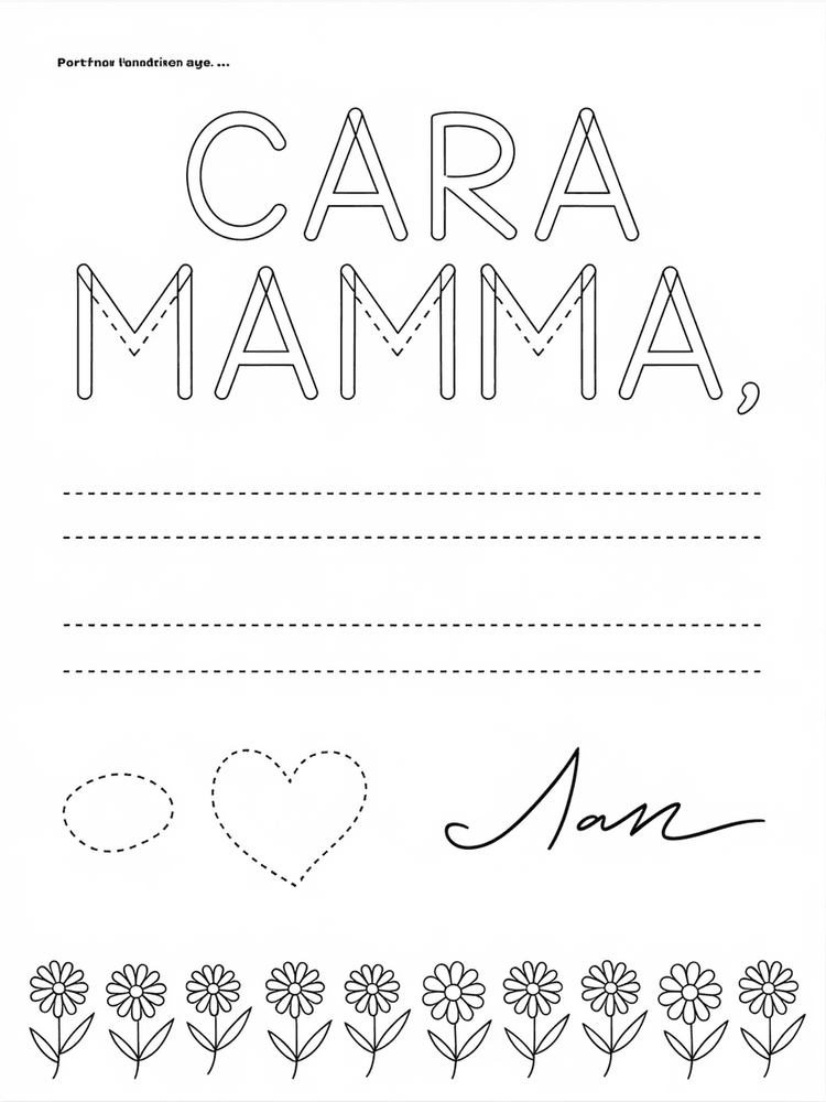 Cara Mamma, ti voglio bene, lettera pregrafismo
