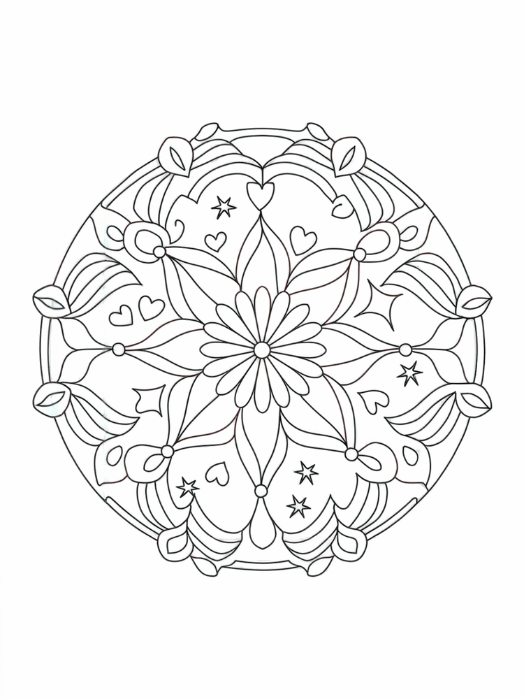 Mandala per bambini elaborato, stampabile A4