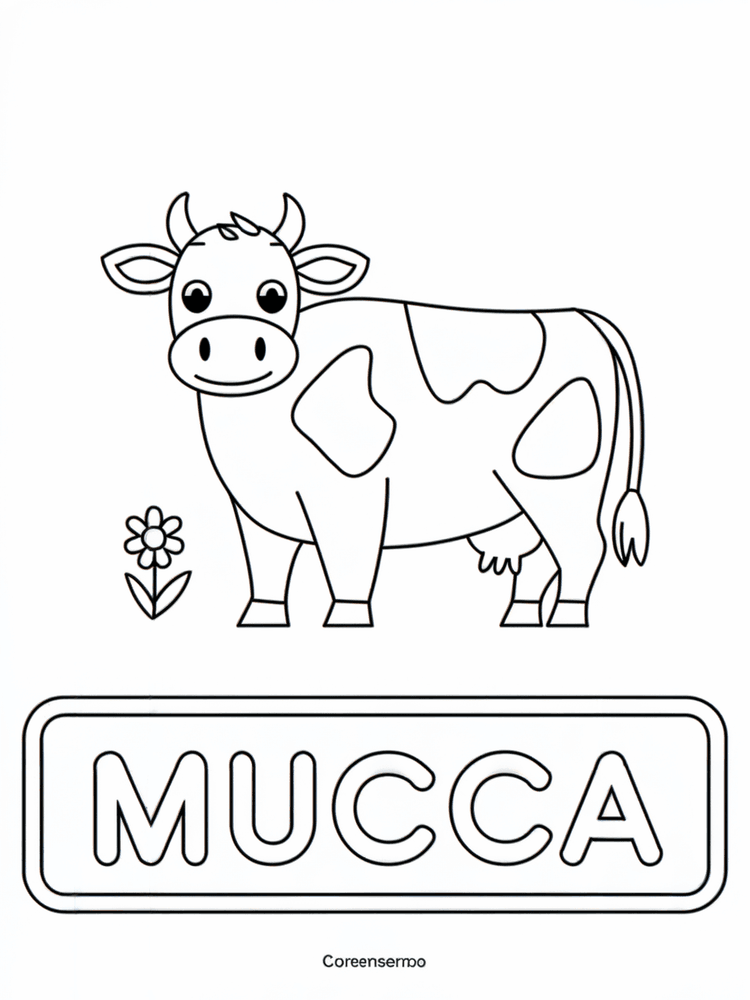 Carta nomenclatura MUCCA, Montessori stampabile A4