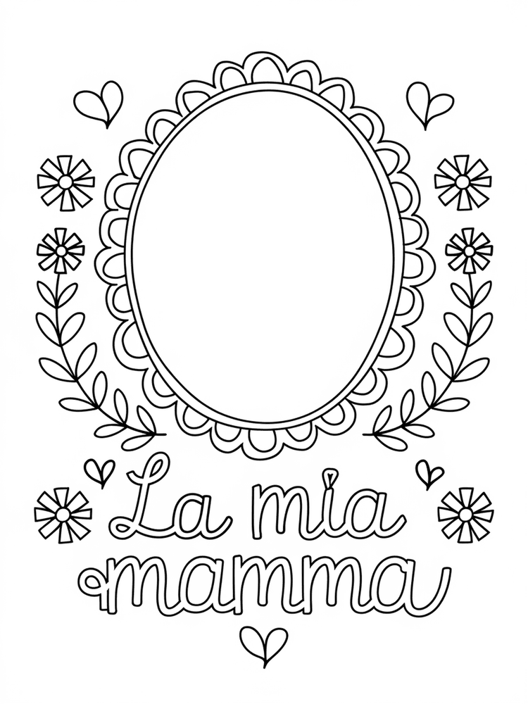Il ritratto della mia Mamma, cornice da colorare