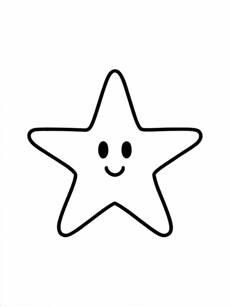 Stella da colorare, forma grande toddler A4 - disegno da colorare A4