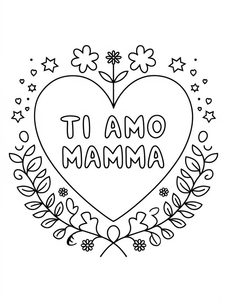 Ti amo Mamma, da colorare