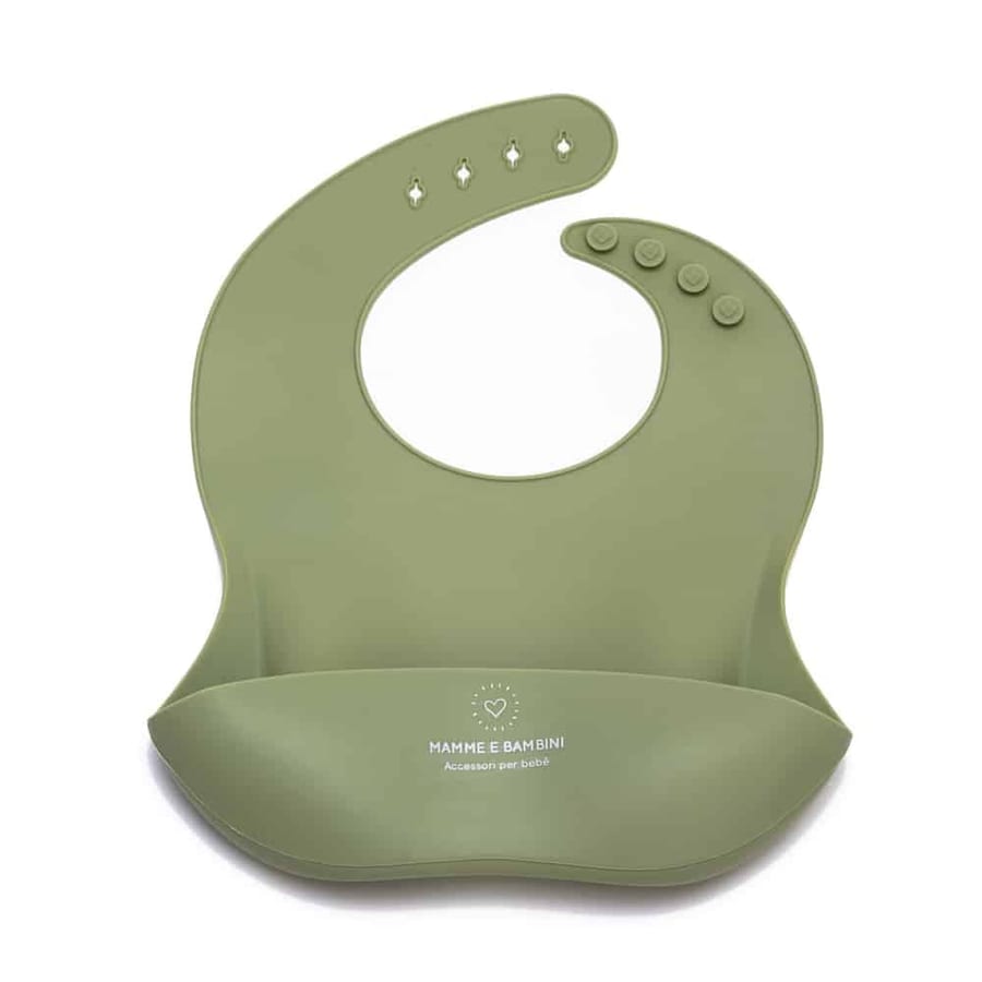 Bavaglino in silicone — verde salvia