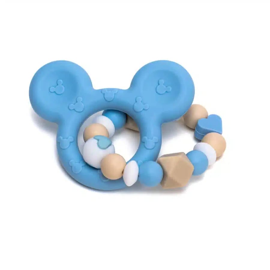 Gioco dentizione in silicone — Topo, azzurro e beige