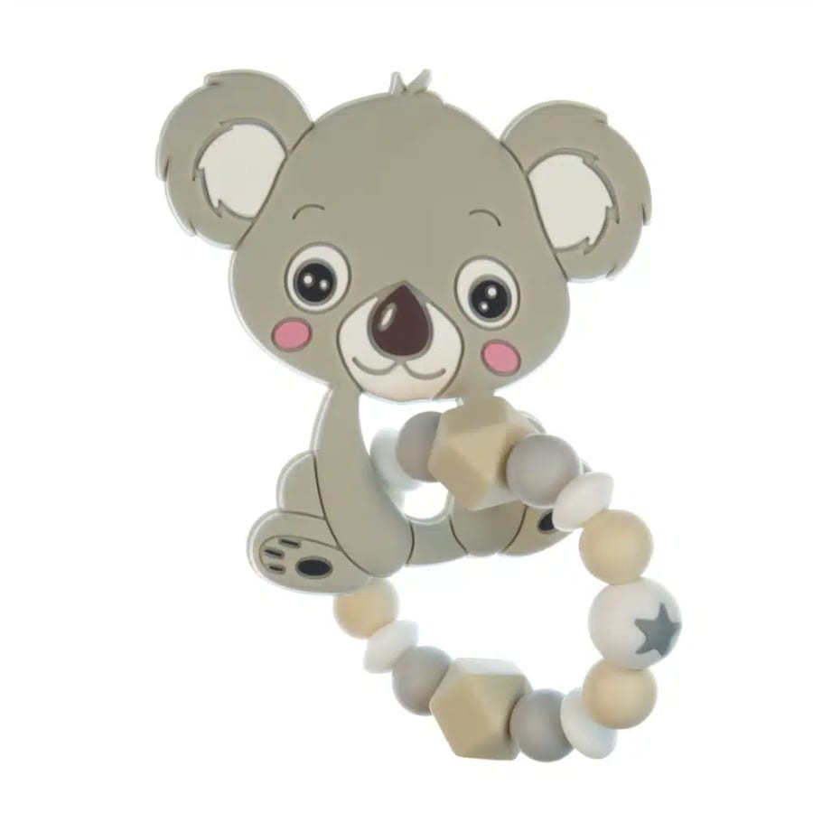 Gioco dentizione in silicone — Koala, grigio e beige