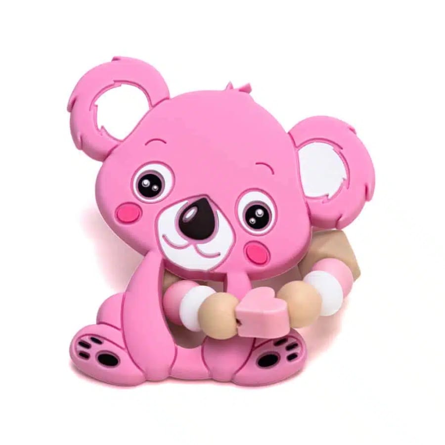 Gioco dentizione in silicone — Koala, rosa e beige