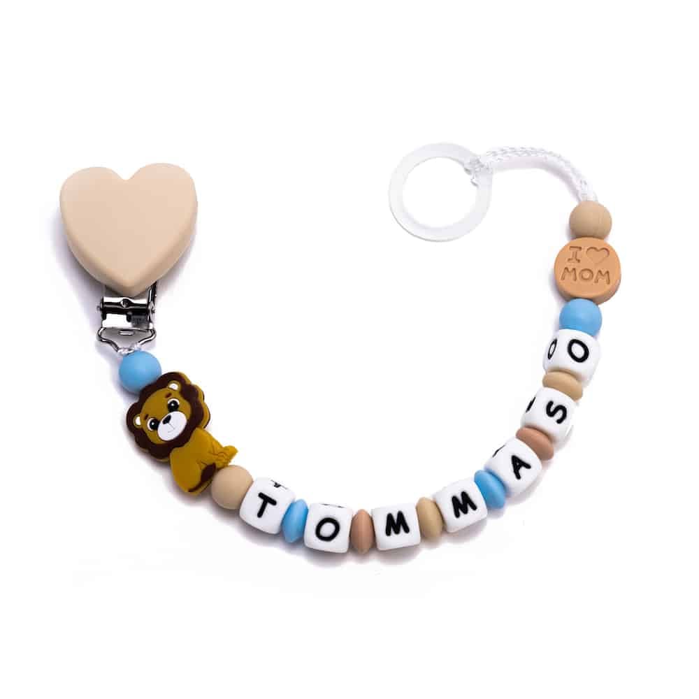 Catenella portaciuccio personalizzata con nome Tommaso - fatta a mano in Italia